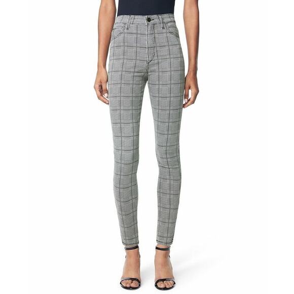 Joe’s Jeans Icon Plaid Skinny Ankle Pants Mid Rise Stretch Gray Sz 32 NWT - Picture 1 of 9